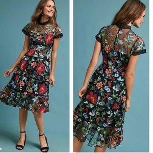 Anthropologie embroidered dress